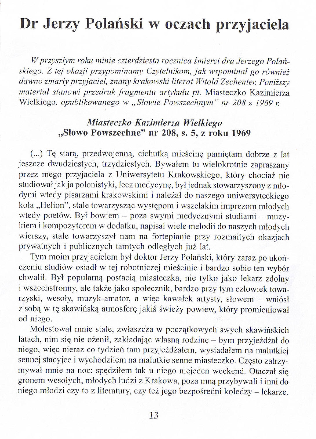 Artykuł o dr Jerzym Polańskim1