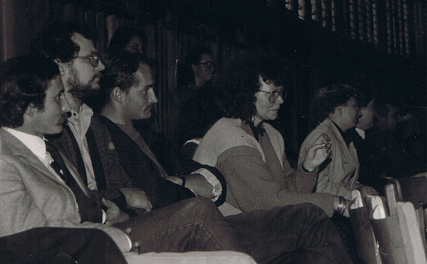 Sala gimnastyczna - od lewej: prof. Franciszek Świetek, prof. Zbigniew Grzywacz, prof. Wojsław Lichaczewski, prof. Jadwiga Marchewka, prof. Bożena Piwowarczyk